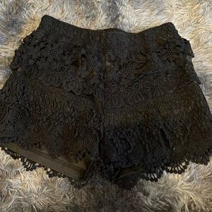 Black lace shorts